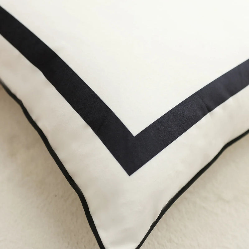 Axyaa Velvet Cushion Cover, Black Blue Square, Soft Home Decor Pillow Case, 45x45cm