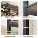 Axyaa 8 Tier Industrial Bookshelf, 77" Tall Open Etagere Bookcase for Living Room