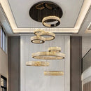 Axyaa Crystal Chandelier Stair Pendant Lamp Living Room Pendant Lights Interior Lighting