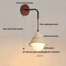 Axyaa Yellow Travertine LED Wall Sconce | Adjustable Plug-In Stair Light Fixture