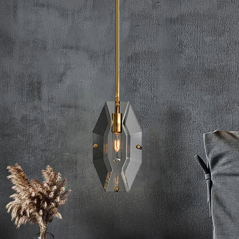 Axya Crystal Copper Chandelier: American Minimalist Pendant Lamp for Living Room & Bedroom