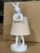 Axya Golden Rabbit Resin Desk Lamp LED Light for Living Room & Children's Room