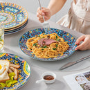 Axyaa 12/16/18/24-Piece Stoneware Dinnerware Set in Bohemian Style