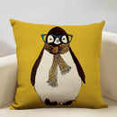 Axyaa Penguin Cushion Cover: Cute Sofa Pillow for Kids & Living Room, 45x45cm