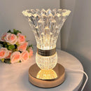 Axyaa Crystal LED Vase Table Lamp - USB Charging, Touch Switch, Tricolor Dimming
