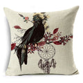 Axyaa Linen Cushion Cover 45x45cm, Flower & Animal Design for Sofa & Bed