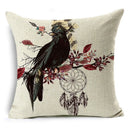 Axyaa Linen Cushion Cover 45x45cm, Flower & Animal Design for Sofa & Bed