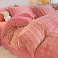 Axyaa Winter Bubble Plush Rabbit Velvet 4-Piece Bed Sheet Set