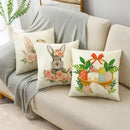 Axyaa Easter Pillowcase with Colored Eggs and Rabbit Print
