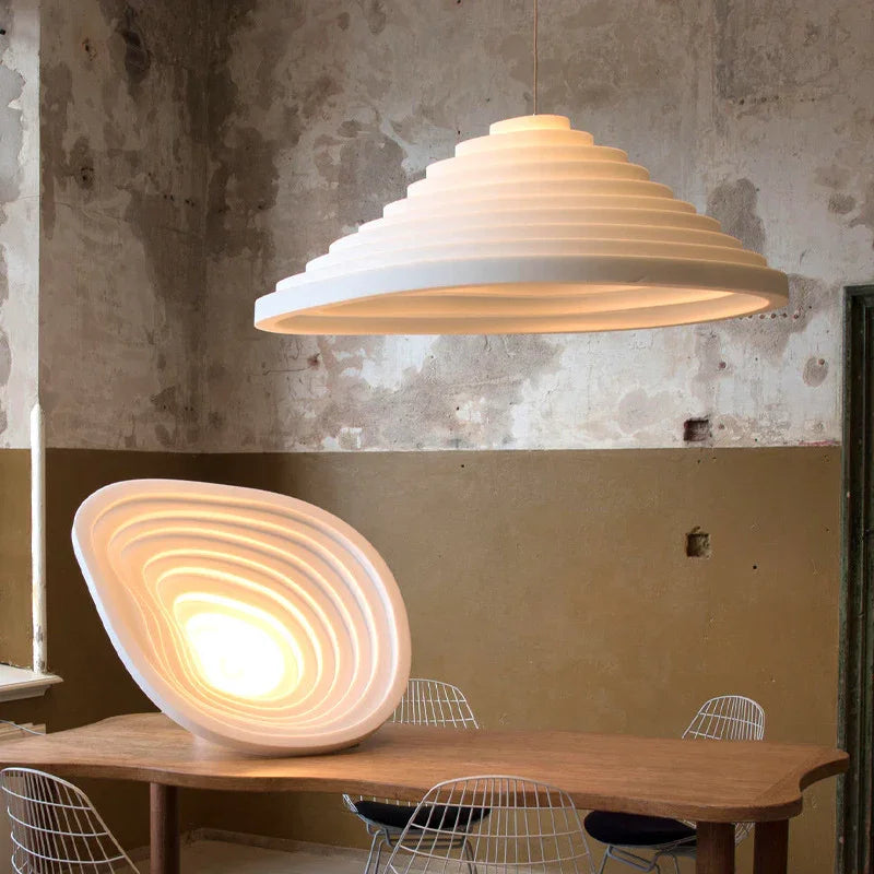 Axyaa Nordic Resin Pendant Light, White Rice Field Acoustic Lamp, Creative Island Light