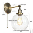 Axyaa Glass Globe LED Wall Light - Rustic Vintage Industrial Mirror Fixture