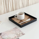 Axyaa White Square Jewelry Tray with Handle - Stylish Storage and Decor Tray