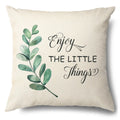 Axyaa Green Leaf Linen Pillowcase, Simple Style Decorative Sofa Cushion Cover