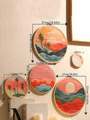 Axyaa Colorful Bamboo Circle Wall Hanging Room Decor Aesthetic Boho Style Gift