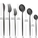 Axyaa Black Stainless Steel Cutlery Set 36Pcs - Luxury Western Tableware Set
