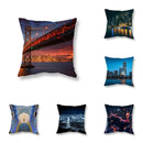 Axyaa City Building Night View Pillowcase
