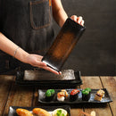 Axyaa Ceramic Sushi Dessert Plate, 8 inch Square Flat Commercial Serving Dish