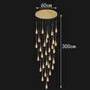 Axyaa Crystal Chandelier Stair Pendant Lamp Living Room Interior Lighting