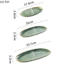 Axyaa Retro Oval Ceramic Sushi Plate Set | Restaurant Tableware for Molecular Cuisine