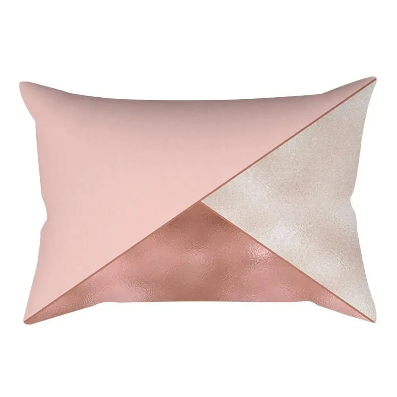 Axyaa Pink Geometric Stripes Pillow Cover for Home Decor and Living Room