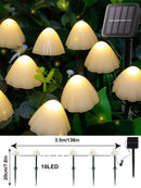 Axyaa Solar Mushroom Lights - 10/20 Patio Fairy Lights with Remote Control