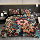 Axyaa Bohemian Mandala Floral Bedding Set - 3pcs Duvet Cover + 2 Pillowcases
