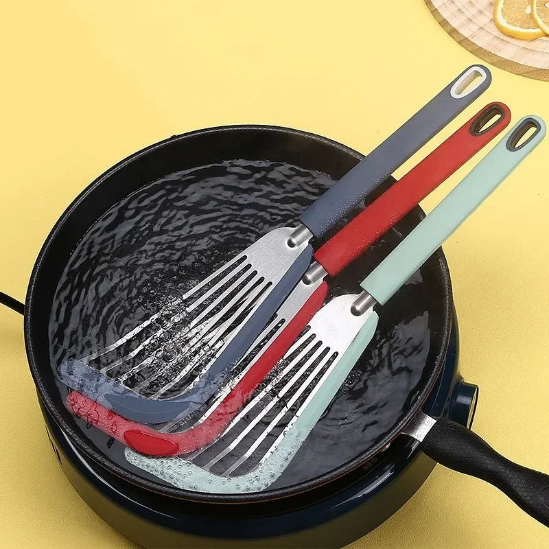 Axyaa Stainless Steel Silicone Shovel for Cooking and Frying