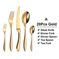 Axyaa Gold Stainless Steel Cutlery Set - Knife Fork Spoon Flatware