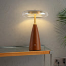Axyaa Wooden Table Lamp LED Glass Shade for Home, Study, Hotel, Bar - Retro Design