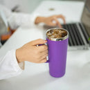 Axyaa 24oz Double Wall Coffee Tumbler with Handle Lid Stainless Steel Insulated Cup