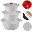 Axyaa Round Microwave Steamer Lunch Box with Lid for Fresh Keeping, Buns, Noodles