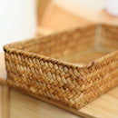 Axyaa Seagrass Rattan Basket Wicker Storage Box Organizer Closet Cosmetic Container