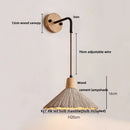 Axyaa Nordic LED Wall Sconce with Pull Chain and Wood Socket