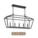 Axyaa Rectangular Black Candle Chandelier in Nordic Industrial Style
