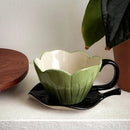 Axyaa Handmade Tulip Ceramic Coffee Cup and Plate Set - Niche Design