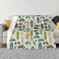 Axyaa Aqua Isopod Pattern Throw Blanket - Soft Custom Beds Blanket