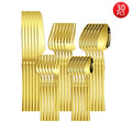 Axyaa Gold Stainless Steel Cutlery Set - Knife Fork Spoon in 5/6/20/30pcs