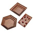 Axyaa Black Walnut Wood Japanese Tableware Hexagon Tray for Fruits and Tea