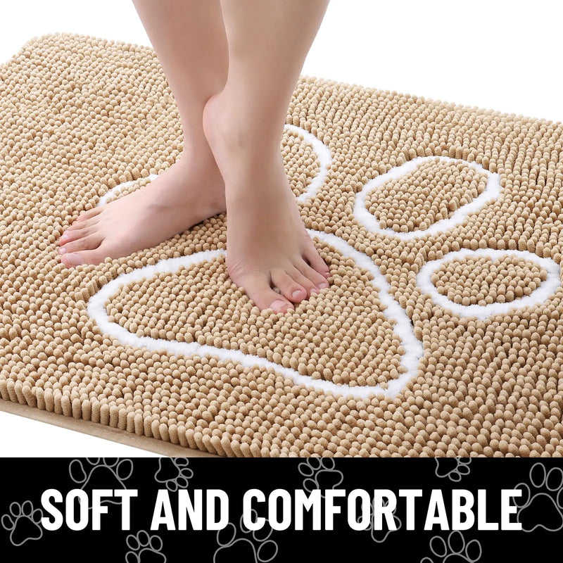 Axyaa Chenille Mud Mat: Quick Dry Dog Door Mat for Muddy Paws