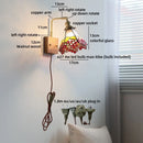 Axyaa Colorful Glass Gold Copper LED Wall Lamps with Switch - Bedroom, Bathroom, Stair Lighting
