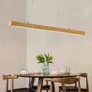 Axyaa Nordic Wood Round Bar Pendant Lamp for Living Dining Room - LED Light