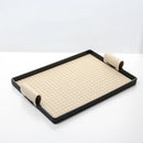Axya Luxe Beige Leather Jewelry Tray for Home Decor, 30x35 cm