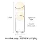 Axyaa Nordic Medieval Art Floor Lamp Acrylic Globe Light Fixture
