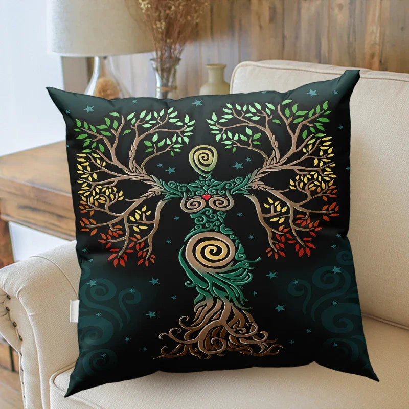 Axyaa Sun Moon Stars Tarot Pillowcase for Home Decor Sofa Chair Mysterious Divination