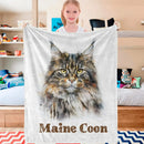 Axyaa Maine Coon Cat Lightweight Flannel Fleece Blanket