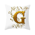 Axyaa European Gold 26 Letters Digital Printed Pillowcase for Home Decor
