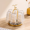 Axya Gold Rotary Cup Holder with Tray - Mug Suspension Rack