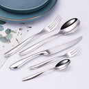 Axyaa Silver Stainless Steel 304 Dinner Set 25Pcs Western Cutlery Kitchen Utensils