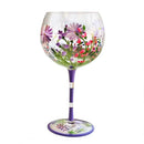 Axyaa Large Crystal Glass Hand-Painted Floral Goblet Red Wine Glass - Chinese Antique Style