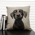 Axyaa Bulldog Dachshund Cushion Cover 45x45cm Square Linen Pillowcase